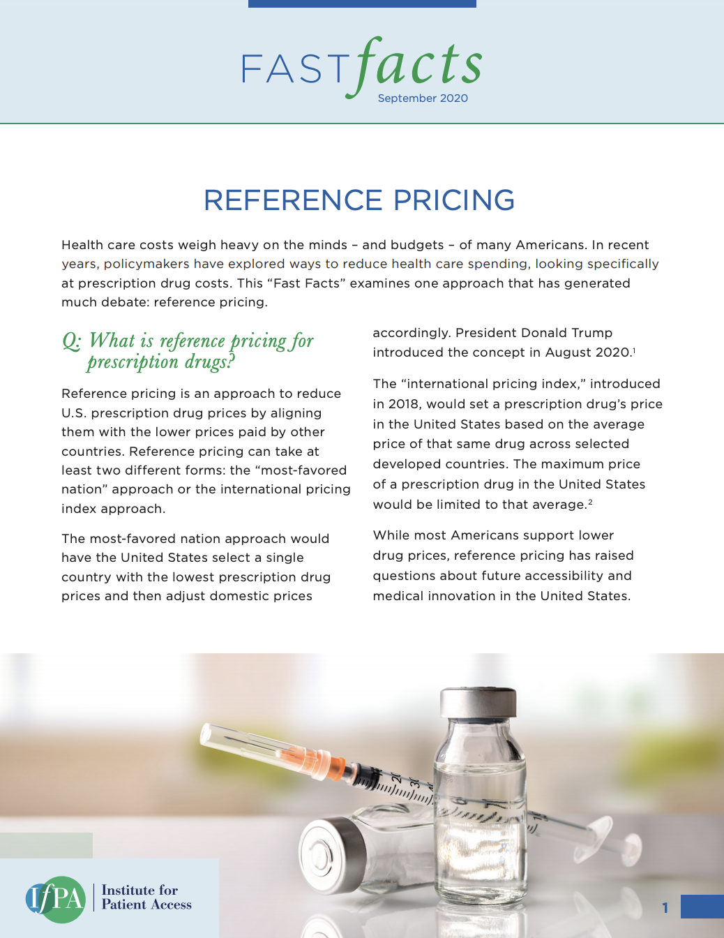 Fast Facts Reference Pricing Alliance For Patient Access